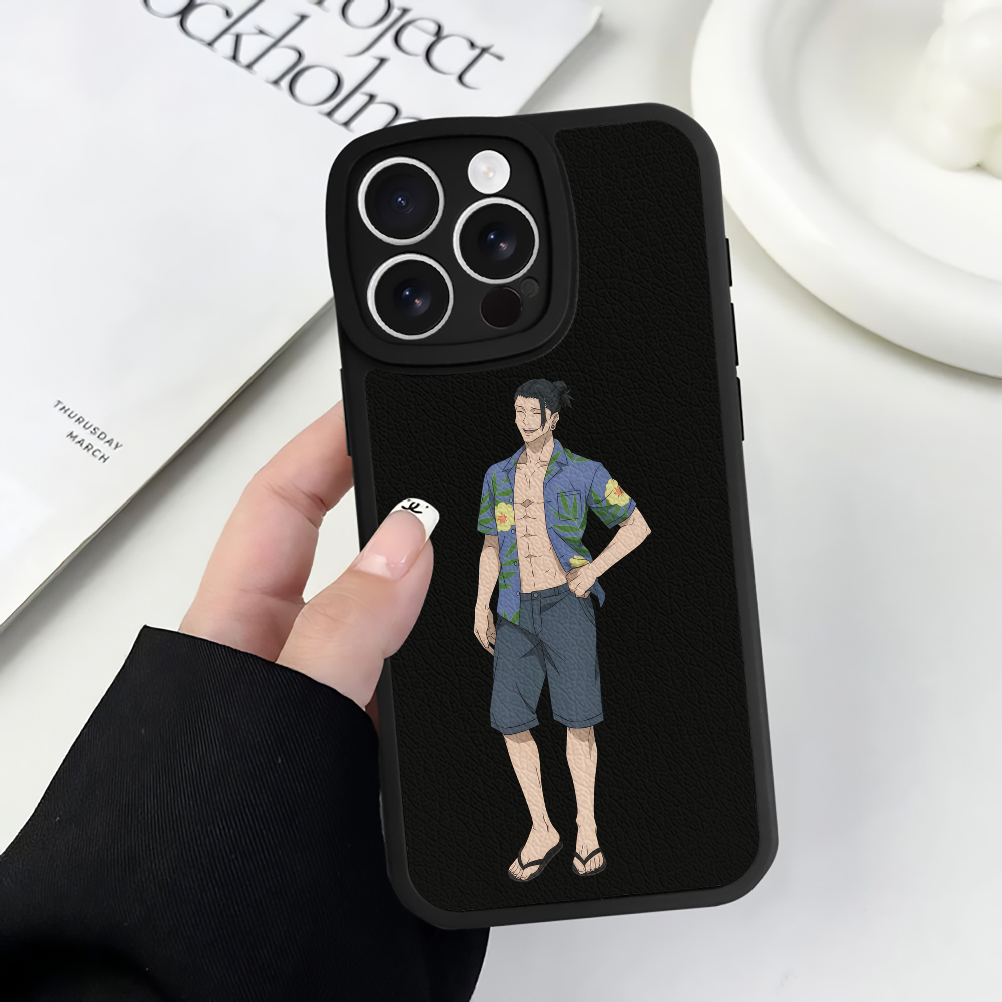 （画像用） 呪術廻戦 Jujutsu Kaisen 【iPhone 16シリーズ対応】シリコンスマホケース（レザー調） 材質：シリコン